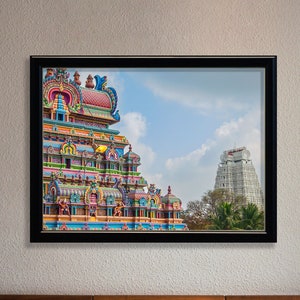 Digital Photography Ranganathaswamy Temple Exterior Tamil Nadu | Bohemian Pastel Decor | Instant Download Printable Hindu Wall Art