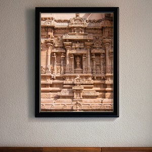 Digital Architecture Photo of Ranganathaswamy Temple in Tamil Nadu, Earthy South India Bohemian Decor, Instant Download Printable Wall Art