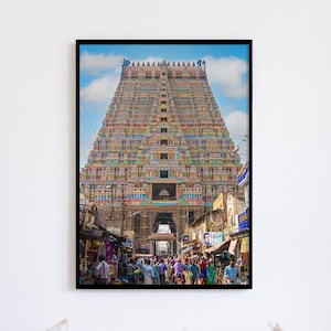 Southern India Digital Photo of Ranganathaswamy Temple Tamil Nadu | Pastel Bohemian Decor Instant Download | Printable Hindu Wall Art