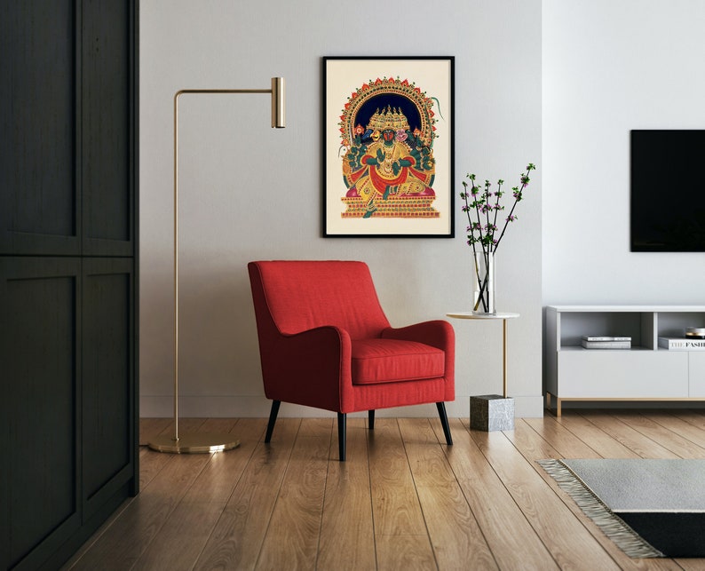 Hindu God Hanuman Panchamukha Printable Wall Decor Instant Digital