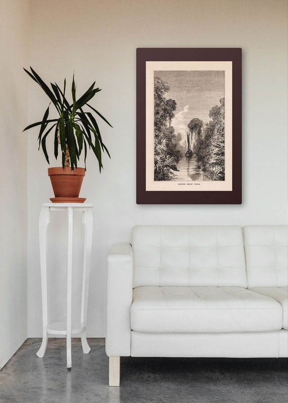 パラ、アマゾンの驚異の印刷可能な壁アート、デジタルセピアトーンの