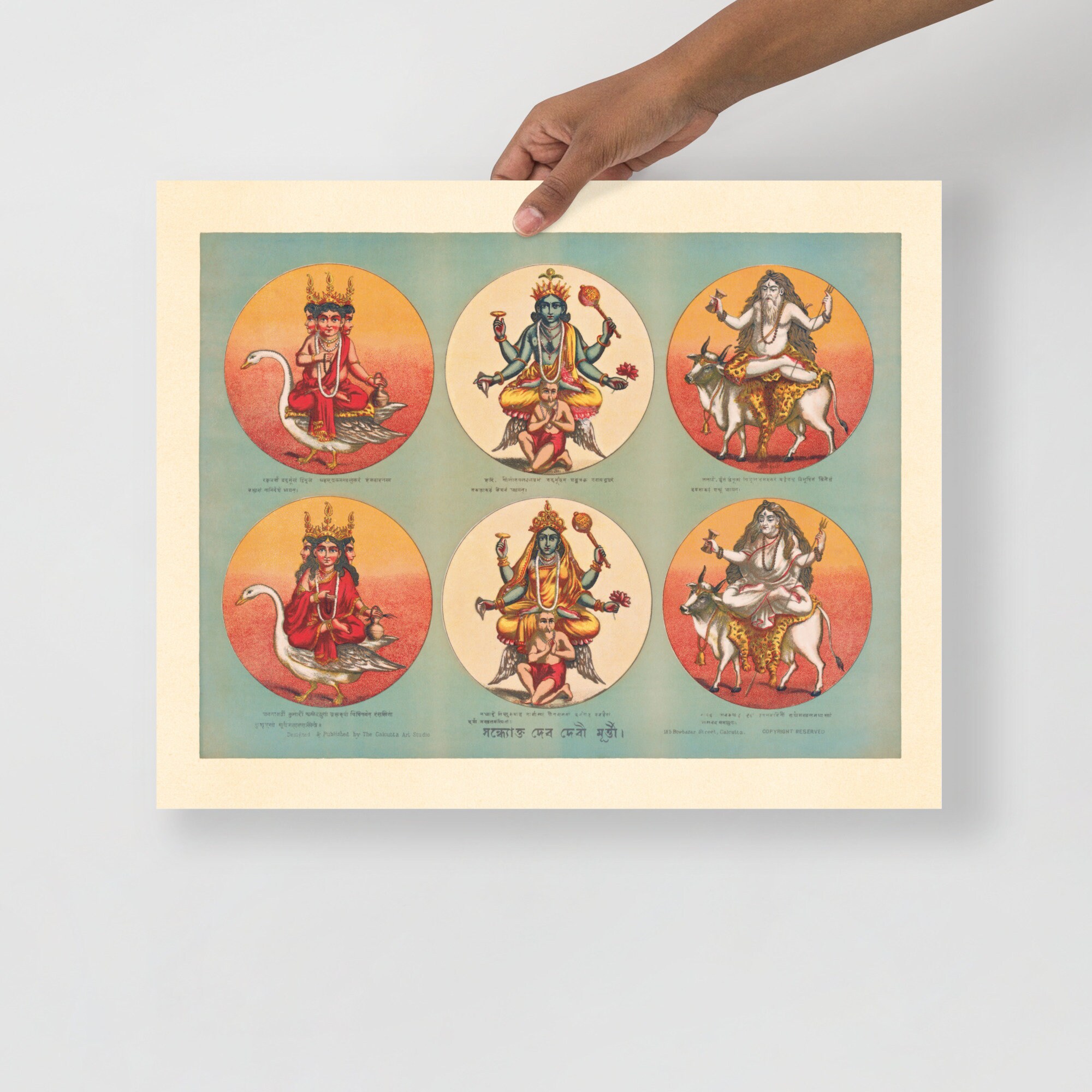 Hindu Gods Goddesses High Quality Matte Paper Poster 1880-1890 ...