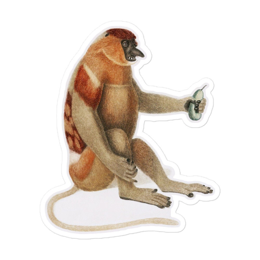 Endangered Monkey Mum and Baby Silver Pendant // Proboscis Monkey