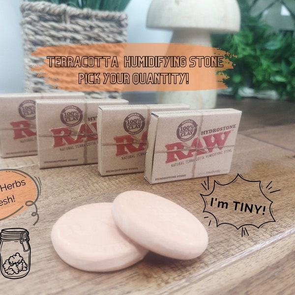 Raw Hydro Stone Terracotta Humidifying Stone - Natural Humidifying stone for Herbs - Stash Jar freshener