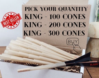 Authentic Raw KING Cones + Loader | Pre Rolled Paper Tips | Pre rolls | pre roll Paper | slow Burn | Pack, Push, Roll Papers