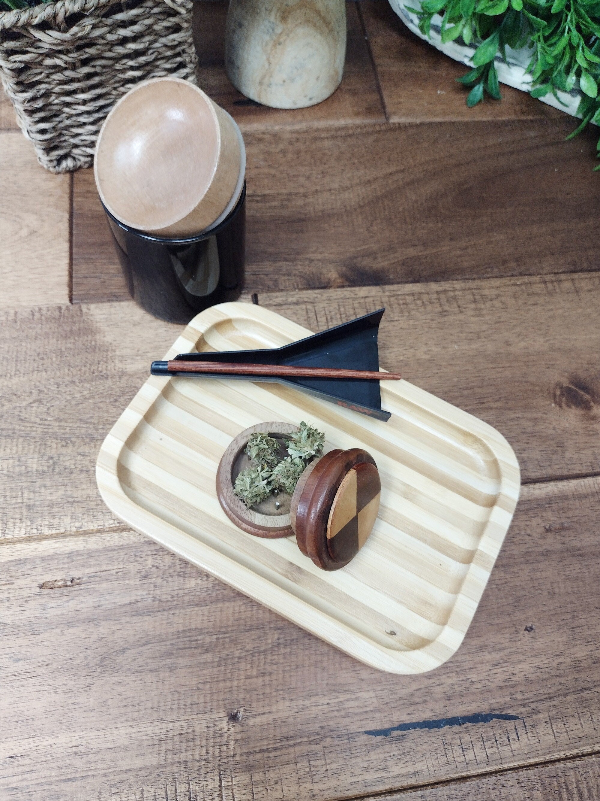 Oval Bamboo Rolling Tray for Weed Smoking 8*17cm - Siliclab