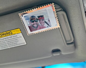 Iridescent Polaroid Photo Car Visor Clip: Personalized Car Decoration