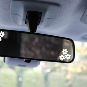 Trendy Rear View Mirror Decal, Car Mirror Sticker, Preppy Car Decor, Rearview Decal, Car Interior Accessories, Cute Stickers for Car