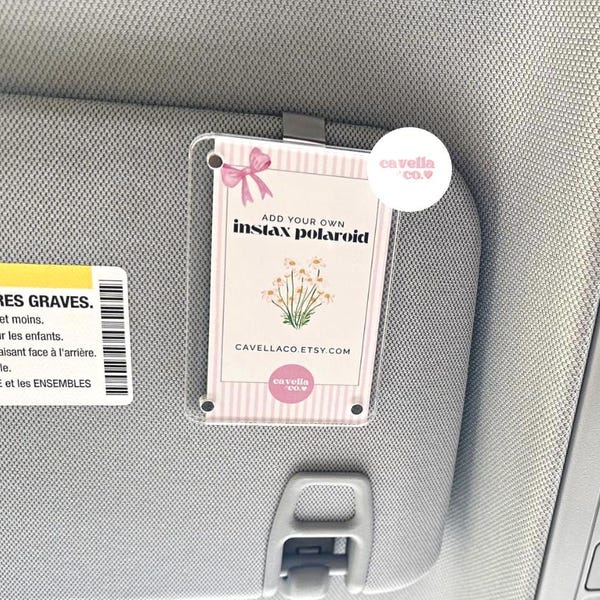 Instax Photo Clip Holder – Custom Polaroid Picture Display, Car Visor Photo Frame, Frame for Instax Pictures, Memory Keepsake Accessory