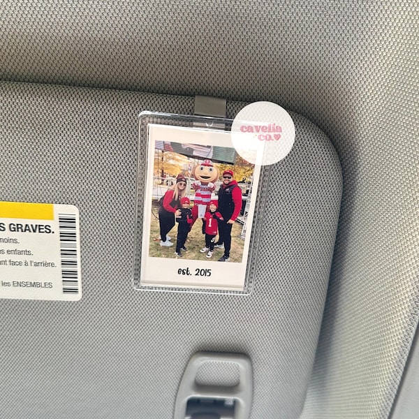 Personalized Photo Car Visor Clip, Custom Car Decoration, Picture Frame for Car Visor, Sun Visor Accessory, Car Photo Accessory