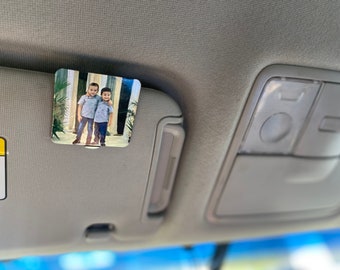 Custom Photo Car Visor Clip, Photo Car Accessory, Sun Visor Picture Clip, Personalized Car Photo Decor, Car Gift for Women, Men Custom Gift