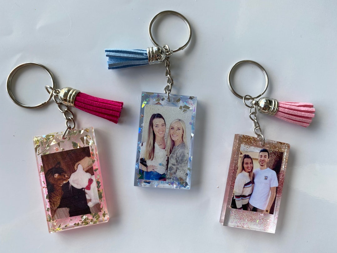 Personalized Photo Keychain customize W/your Photo, Resin Photo