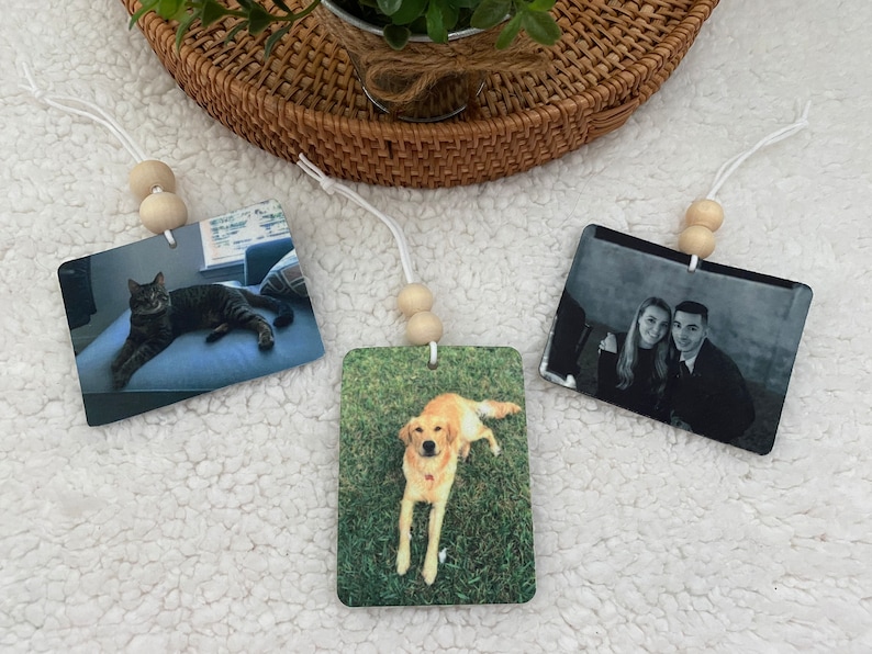 Personalized Photo Rear View Mirror Air Freshener Custom Felt Etsy