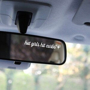Trendy Rear View Mirror Decal, Car Mirror Sticker, Preppy Car Decor, Rearview Decal, Car Interior Accessories, Cute Stickers for Car