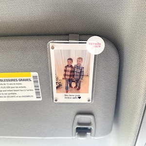 Gift for In-Laws – Custom Car Sun Visor Photo Holder, Personalized Keepsake for Mother-in-Law or Father-in-Law, Meaningful Family Gift