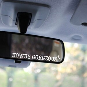 Trendy Rear View Mirror Decal, Car Mirror Sticker, Preppy Car Decor, Rearview Decal, Car Interior Accessories, Cute Stickers for Car
