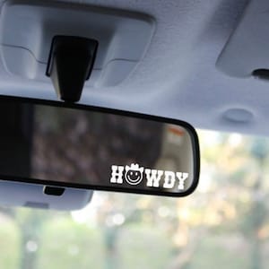 Trendy Rear View Mirror Decal, Car Mirror Sticker, Preppy Car Decor, Rearview Decal, Car Interior Accessories, Cute Stickers for Car