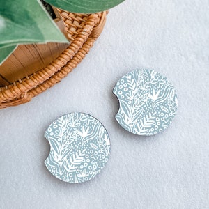 Blue Beachy Boho Car Coasters, Car Cup Holder Coasters, New Car Gift, Cute Car Accessories, Retro Car Coaster, Aesthetic Car Accessory