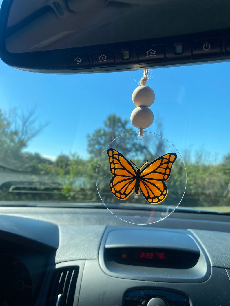 Monarch Butterfly Car Charm Rear View Mirror Hanger Trendy Etsy