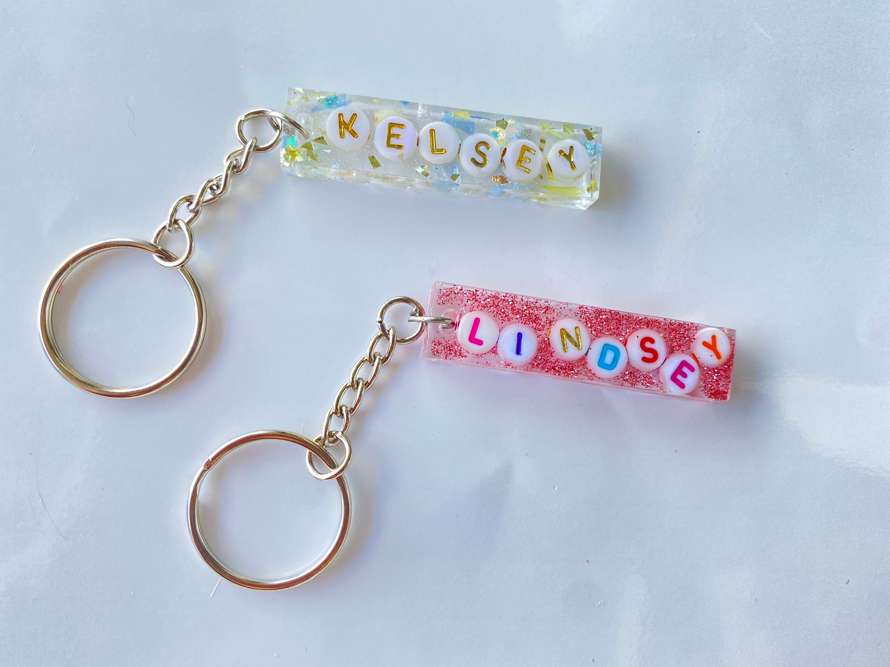 Neon Resin Initial Keychain. Fluorescent. Personalized Keychain. New D –  Willow And The Wolf Co