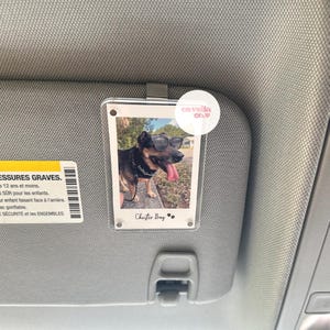 Personalized Pet Photo Car Visor Clip - Dog Memorial Remembrance Keepsake