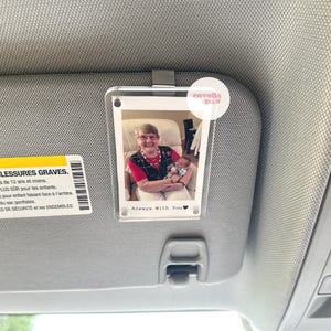 Grandma Memorial Photo Car Visor Clip: Personalized Remembrance Keepsake