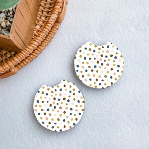 Retro Dots Car Coasters: Neoprene Cup Holder Coasters - Set of 2