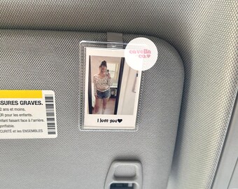 Boyfriend Gift, Custom Photo Car Visor Clip, Personalized Car Gift for Him, Couple Gift, Polaroid Picture Holder, Romantic Gift for Men