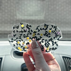 Bat Car Coasters (Set of 2): Spooky Halloween Resin Car Decor