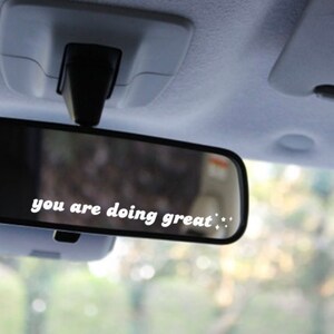 Trendy Rear View Mirror Decal, Car Mirror Sticker, Preppy Car Decor, Rearview Decal, Car Interior Accessories, Cute Stickers for Car