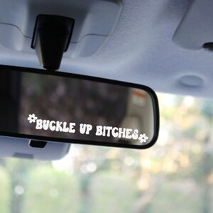Trendy Rear View Mirror Decal, Car Mirror Sticker, Preppy Car Decor, Rearview Decal, Car Interior Accessories, Cute Stickers for Car