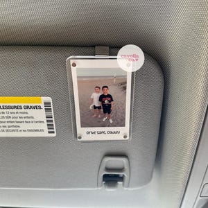 Cadeau pour papa, photo personnalisée pour voiture, clip pour visière, cadeau de fête des pères personnalisé pour lui, cadeau unique pour papa, de la part d'un fils ou d'une fille, souvenir sentimental