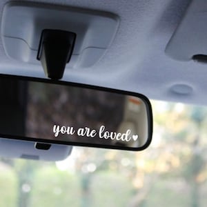 Trendy Rear View Mirror Decal, Car Mirror Sticker, Preppy Car Decor, Rearview Decal, Car Interior Accessories, Cute Stickers for Car