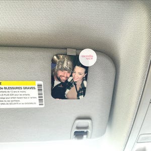 Boyfriend Gift, Custom Wood Car Visor Clip, Personalized Photo Gift for Him, Drive Safe Reminder, Wooden Picture Keepsake, Romantic Gift