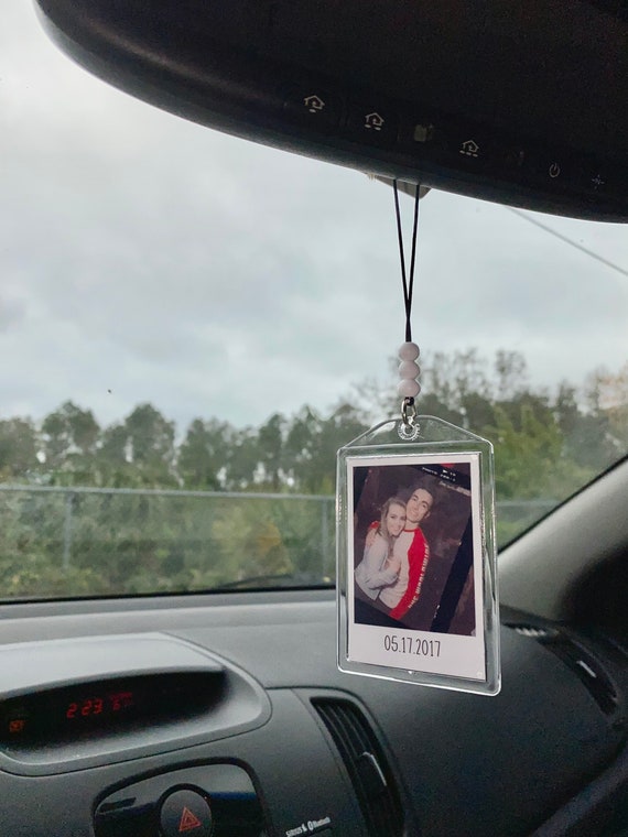 Personalized photo car mirror hangers deals