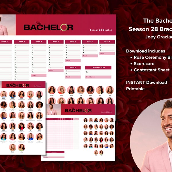 The Bachelor Bracket | Season 28 | Joey Graziadei | Instant Download