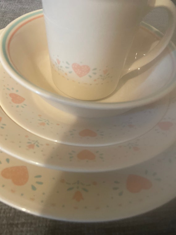 Corelle Forever Yours Five Piece Place Settings Includes Mug Etsy
