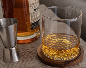 Hammered Bottom Whiskey Glass- Hand Blown