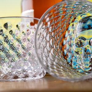 Set Skull Bourbon Glass-Set of 2- handmade