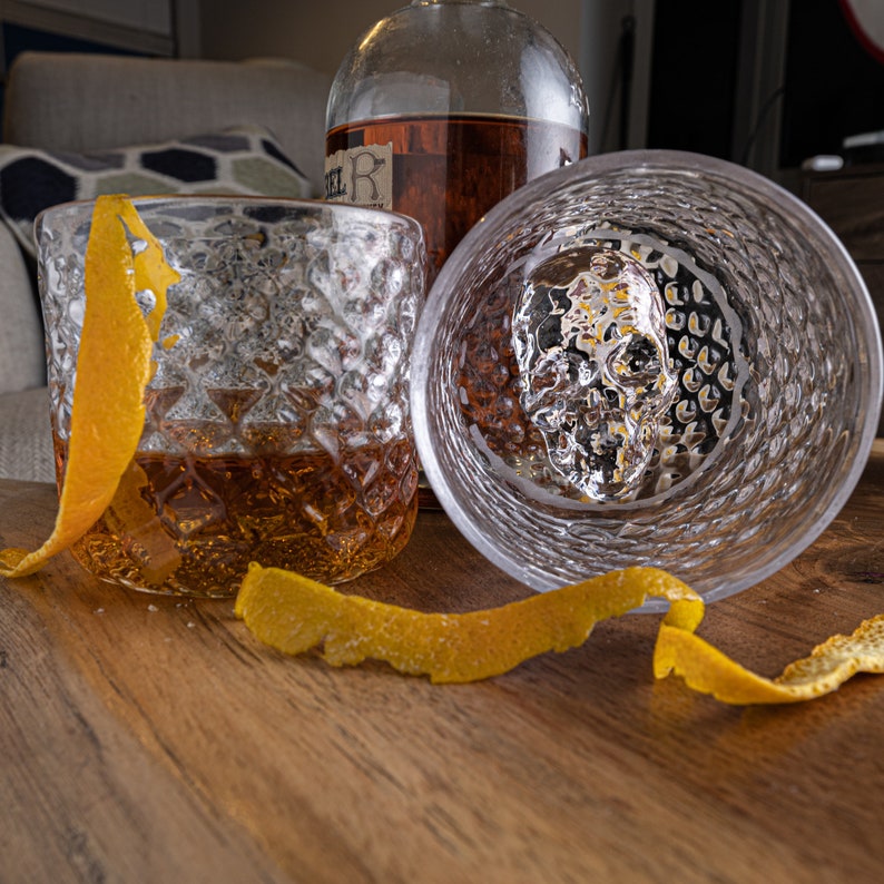 Set Skull Bourbon Glass-Set of 2 handmade image 3