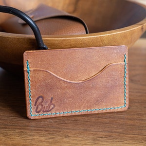 Brown Italian Leather Wallet Handmade Card Holder image 2