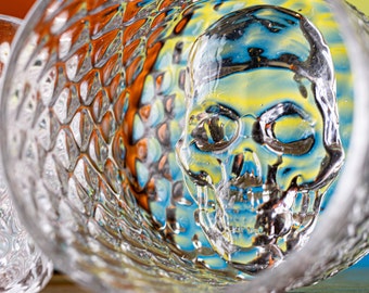 Skull Lowball Whiskey Glass-Hand Blown