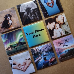 Magnets photo personnalisés Lot de 9 Cadeau personnalisé cadeau unique Aimants pour réfrigérateur Jeu d'aimants Aimant photo Cadeau fête des mères LIVRAISON GRATUITE image 1