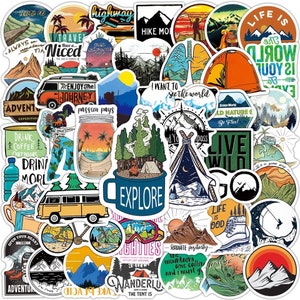 Camping sticker pack #2 | 50 pieces random | sticker bundle | adventure | outdoors | hiking | scenery |