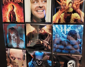 Horror Magnets - Set of 9! | Horror movies | Scary movies | Horror gift | Scary gift | Halloween | Horror magnet | Fridge magnet