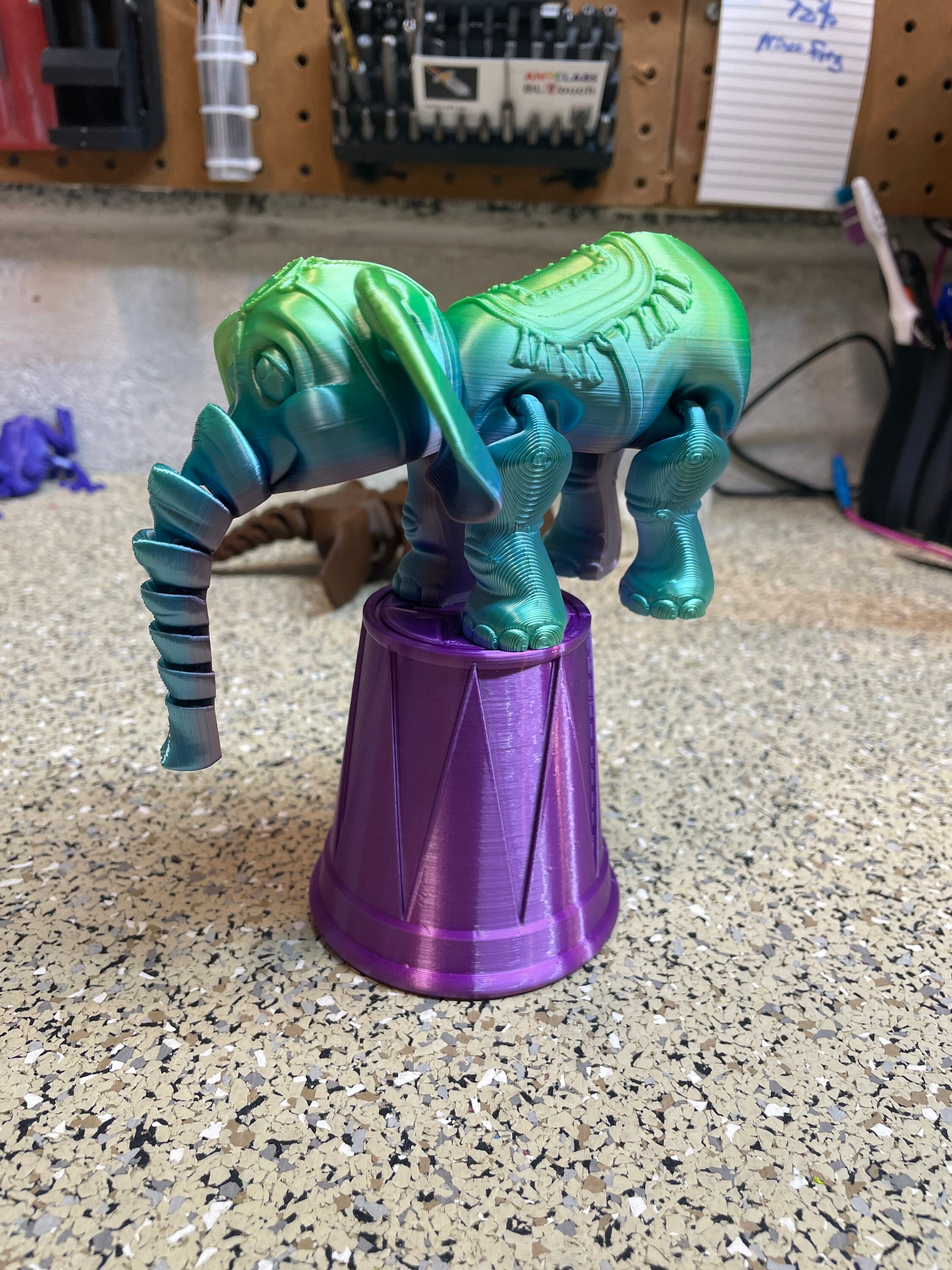 Articulating Balancing Elephant 3D Printed Etsy