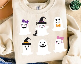 Ghost SVG with Bow, Halloween Digital Cut File, Cute Ghost Design for Cricut, Spooky Bow SVG, Instant Download