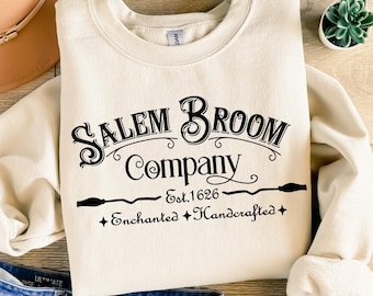 Balai de Salem SVG, fichier de découpe numérique sorcière, Halloween SVG, Cricut Design, art manche à balai, téléchargement décoration effrayante, chemise Halloween svg