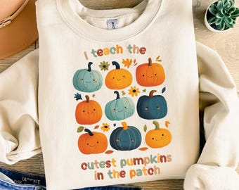 Teacher Halloween Png, Fall Teacher Png, Sublimation Design, I teach the cutest pumpkins in the patch, Fall Vibes Png, Fall Pumpkin Png