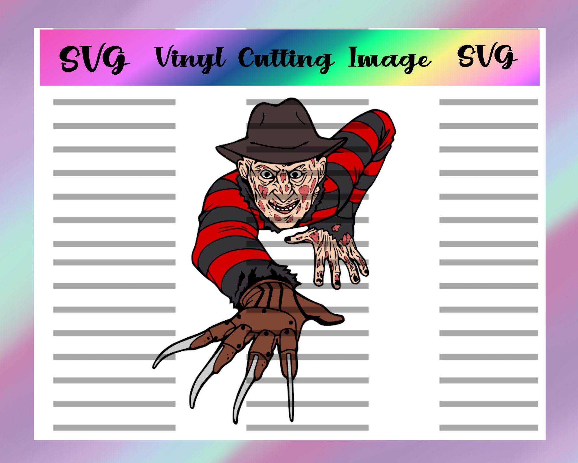 Freddy Krueger Layered Digital Cut File SVG, Horror Freddy Krueger Layered Digital Cut File SVG, Horror